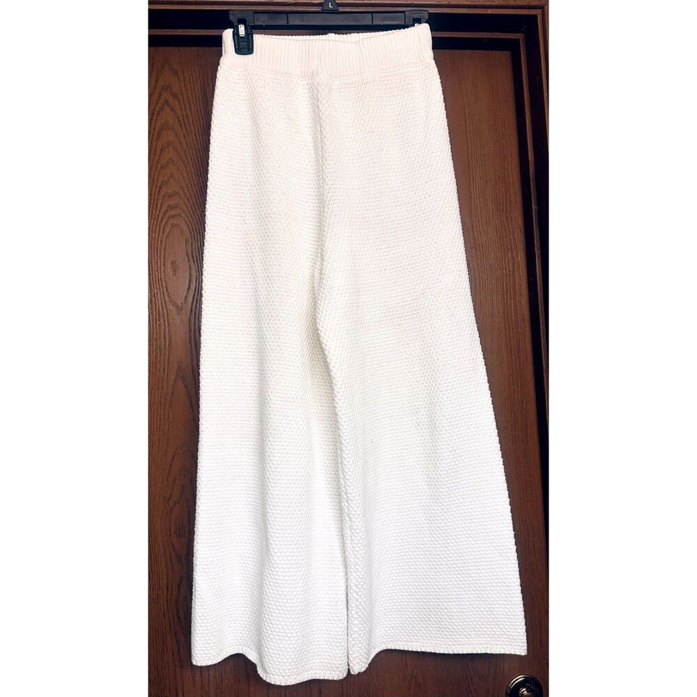 Sincerely Jules Textured Knit Cotton Beachy Yacht Chic Ultra Wide Leg Pants S